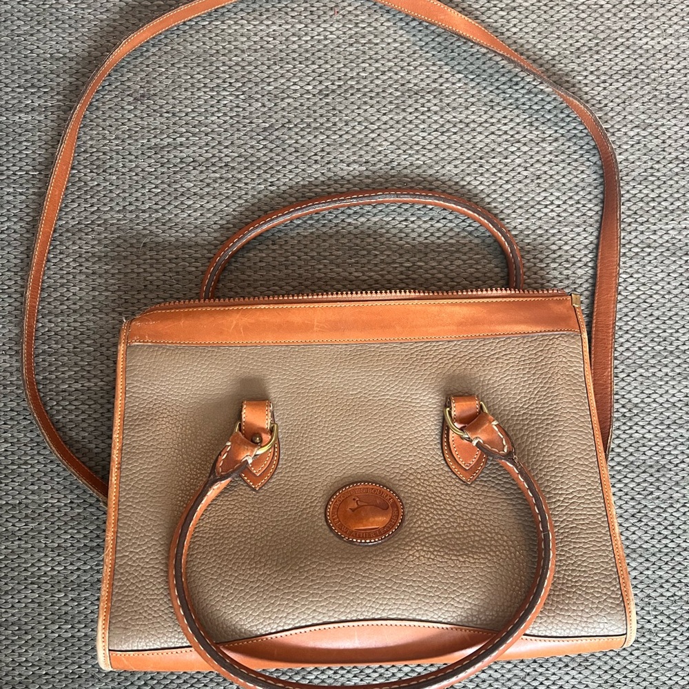 Dooney & Bourke Tan and Brown Shoulder Bag